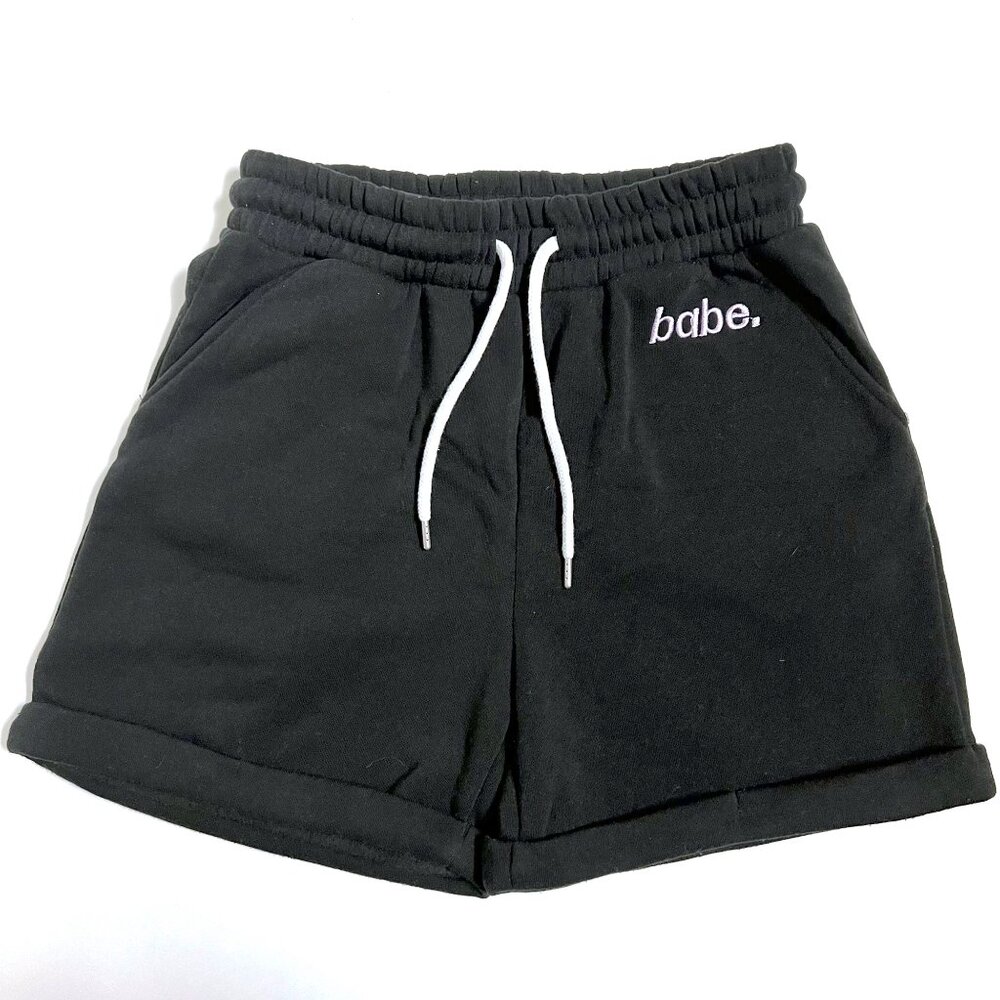 No Boundaries 'babe' High Waisted Cuffed Shorts (small 3-5)